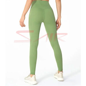 Pantalon de yoga taille haute pour femmes, collants de gymnastique respirants en tissu verni, vente en gros de leggings taille moyenne à des prix abordables - Product Image 6