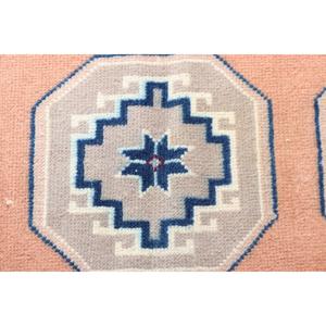 Alfombra Turca de 2.2x3.5 pies, Alfombra de Lana Vintage Azul del Suroeste - Product Image 5