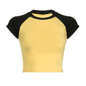 Top Corto de Verano para Mujer, Ajustado, Transpirable, Color Sólido, Informal, Personalizado, Ecológico, Tejido de Punto, Sensación de Algodón Suave, Impresión por Transferencia de Calor - Product Image 5