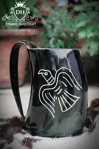 RusticHorn Ale Navire Odin's Call Horn Chope Poli Sculpté Religieux Animal Artisanat pour Décoration De Noël Corne - Product Image 6