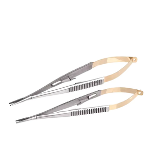 Micro-pinces manuelles en acier inoxydable Castroviejo, porte-aiguilles micro, pinces, instruments chirurgicaux réutilisables pour usage général - Product Image 1