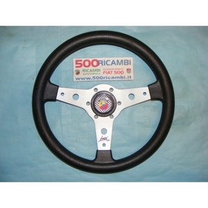 Volante Deportivo Luisi Argento Genérico para FIAT 500 y 126 con Claxon Abarth Falcon 34 - Product Image 1