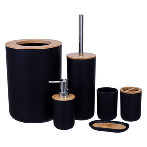 Household 6 Piece Bathroom Accessories Set Plastic Bath Ensemble Bath Set