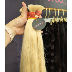 Extensiones de cabello Remy alineadas con cutícula virgen 100%, paquetes de tejido recto sedoso, longitud estirada de 20 pulgadas, cabello humano de estilo rizado - Product Image 1