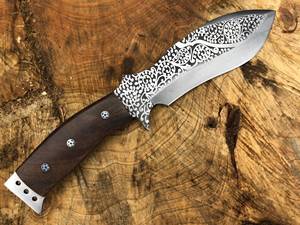 Cuchillo de caza hecho a mano personalizado, hoja de acero inoxidable, mango de madera de nogal, incluye Funda de cuero, fabricante de cuchillos DIY, OEM - Product Image 2