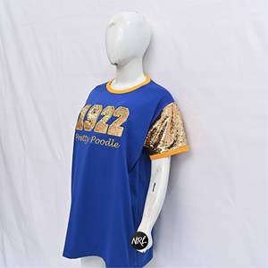 Venta al por mayor nueva moda estilo de moda de alta calidad de gran tamaño transpirable de manga corta azul Casual personalizado fiesta de graduación camisetas - Product Image 3