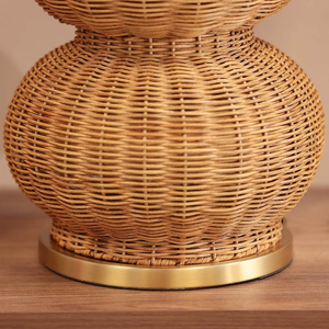 Lampe de table en rotin en forme de gourde, lampes fabriquées à partir de matériaux faits à la main, accessoires de décoration d'intérieur, vente en gros. - Product Image 3