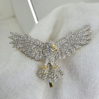 Pendentif Aigle Grand Oiseau en Diamant Rond Brillant Certifié IGI, Style Hip Hop en Argent Sterling 925 pour Femme – Offre Spéciale