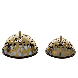 Ensemble de bols et de plats de service modernes en aluminium poli brillant pour les dattes et les desserts, ensemble de 2 plats et assiettes - Product Image 1