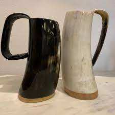 Chope à boire en corne pour décoration de style nordique, tasse à bière en corne polie pour les amateurs d'histoire, chope à bière en corne avec des motifs vikings authentiques - Product Image 3
