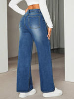 Kivotech-Pantalones vaqueros de cintura baja para mujer personalizados, pantalones vaqueros lavados de pierna ancha, estilo recto, venta al por mayor