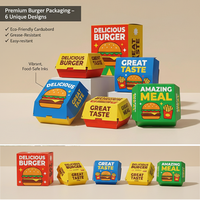 Boîte d'emballage pour plats à emporter de restaurant, hamburgers, poulet frit, en-cas, boîte en papier alimentaire personnalisée avec logo, forme coquille