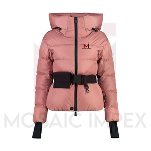 Mosaic Impex, chaqueta de plumón azul de Invierno para mujer, acolchada con cremallera, cortavientos, nuevo diseño, abrigo de tela estampado, forro de nailon - Product Image 4