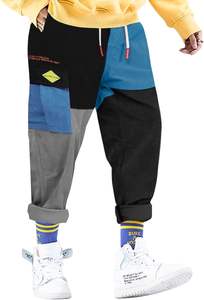 Pantalones Cargo para hombre Patchwork Multi-Bolsillos Moda al aire libre Casual Jogger Pantalones Streetwear con pantalones con cordón - Product Image 2