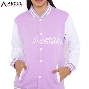 Veste de style universitaire pour femmes avec boutons pression sur le devant, col et poignets côtelés, mode streetwear décontractée élégante - Product Image 4