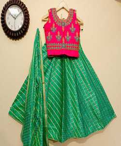 EthnicGarment gaun pernikahan bayi perempuan tradisional Anak eksklusif Lahenga Choli pakaian wanita <span class=keywords><strong>Sari</strong></span> India Pakistan gaun poliester