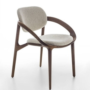 เก้าอี้รับประทานอาหารไม้เนื้อแข็งหรูหราทันสมัยพร้อมที่นั่งหุ้มเบาะและพนักพิงโค้งตามหลักสรีรศาสตร์ - Product Image 2