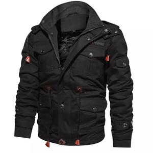 Chaqueta bomber forrada de lana para hombre, abrigo de invierno de diseño personalizado, con múltiples bolsillos, informal, de alta calidad, hecha en la india - Product Image 4
