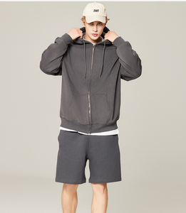 Personnalisé Haute Qualité 500 Gsm Épais Coton Hommes Vintage Pleine Fermeture Éclair À Capuche 100% Coton Toile Solide Motif Logo Vêtements D'hiver - Product Image 3