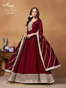 Hermoso arte seda bordado Anarkali Salwar Kameez para mujeres estilo largo boda invitado ropa tradicional Georgette Material - Product Image 4