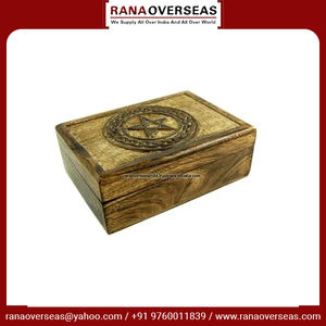 Boîte décorative et organisateur faits à la main avec Pentacle sculpté pour objets personnels et accessoires - Product Image 4