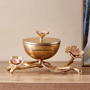 Grand bol à servir en bois de style décoratif pour la maison, avec base en bois, pour les fêtes de Noël en Inde - Product Image 2