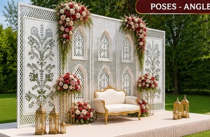 Perfect Theme Mirror Work <b>Backdrop</b> for Stage Customized White Theme Shiny Mirrored Wedding <b>Frames</b> /Panels Manufacturer Big Event - Product Image 2