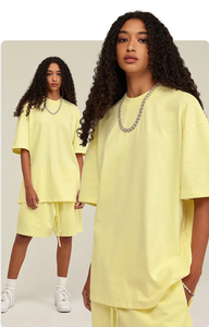 Ensembles de shorts d'été de couleur unie Vêtements de marque pour hommes LOGO personnalisé T-shirt à manches courtes et shorts ensembles de 2 pièces - Product Image 5