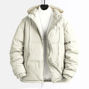 Nueva chaqueta acolchada de algodón cortavientos para hombre con cuello con capucha de Color sólido, chaquetas gruesas cálidas para hombre - Product Image 6