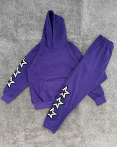 El mejor proveedor ofrece chándales de algodón 100% con logotipo personalizado impreso, conjunto de pantalones de chándal con capucha serigrafiada a precio mayorista - Product Image 1