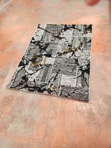 Tapis Adiva turcs modernes en polyester shaggy, tissés jacquard, fabriqués à la machine, à poils longs, rembourrés, réversibles, lavables, antidérapants - Product Image 1