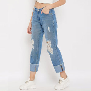 Pantalones vaqueros desgastados para mujer de fabricante pakistaní de calidad superior, pantalones transpirables ligeros de secado rápido para mujer - Product Image 2
