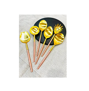 ช้อนตักสลัดทองเหลืองแท้พร้อมด้ามจับหล่อทองเหลืองสีทองดีไซน์ล่าสุด - Product Image 6