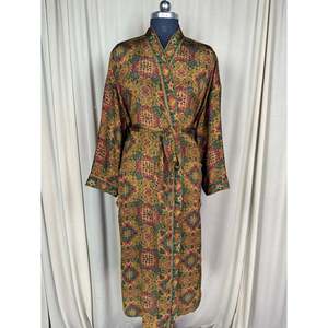 Recycled Silk Sari Women's Boho Chic Vintage <b>Beach</b> Cover Dress Robe for Resort Wear Gypsy House <b>Kimono</b> for Lounge Swimsuit - Product Image 2