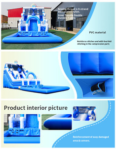 Precio barato Tobogán de agua inflable grande para niños Parque infantil Tobogán azul grande Piscina para niños al aire libre - Product Image 5