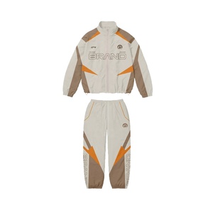New Arrival Custom Wholesale <b>Top</b> Selling Vintage Solid Waterproof Windbreaker Jacket and <b>Sweat</b> Pants Two Piece Set - Product Image 1