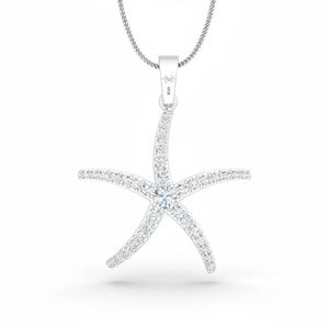 จี้ปลาดาวสไตล์มหาสมุทรประดับเพชรแท้ ฝังในทองคำ สำหรับผู้หญิง แฟชั่นฤดูร้อน โดดเด่น สง่างาม เหมาะสำหรับใส่ไปเที่ยวทะเล - Product Image 1