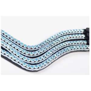 100% banda de cejas de caballo ecuestre de cuero genuino diseño personalizado con cristal Swarovski duradero Fabricante Mayorista - Product Image 2