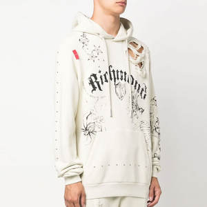 Fabricants OEM, sweat-shirt à capuche en coton épais 100% avec broderie délavée à l'acide, style streetwear surdimensionné, pour l'hiver - Product Image 3