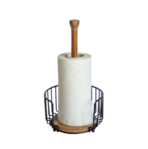 Porte-serviettes en papier moderne mixte fer-bois dessus de table en métal utilitaire porte-mouchoirs en papier gravé porte-mouchoirs géométriques - Product Image 1