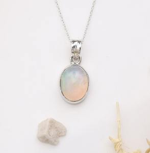 925 Sterling Silver Handmade Gemstone <b>Opal</b> Spinner <b>Pendant</b> Best Quality Wedding Gift Gold Plated Jewelry - Product Image 3