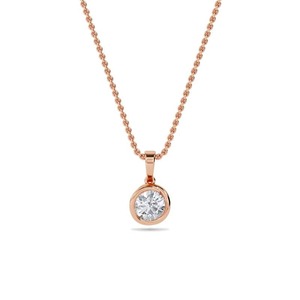 Colgante de diamante de corte redondo Rosebud de 0.30 quilates, diamante cultivado en laboratorio en platino, para bodas, compromisos y fiestas. - Product Image 2