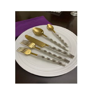 Cuillère en métal Ensemble de couverts Fourchette Restaurant Acier inoxydable Ustensiles de cuisine de table Ensemble de couverts alimentaires pour cuillère en gros Fournitures - Product Image 4