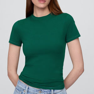 Camiseta de punto elegante para mujer, tela suave y cómoda para uso informal y de oficina, moda diaria esencial para el verano - Product Image 5