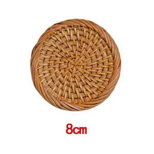 Handmade Natural Wood Classic Eco-Friendly Coaster Woven <b>Trivet</b> for Teacup Custom Size Brown - Product Image 4