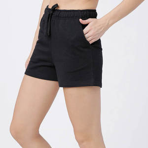 Shorts de sport décontractés pour femme à taille haute en coton, avec cordon de serrage et poches, doux, pour l'entraînement et la détente estivale - Product Image 5