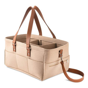 Gran oferta, bolsa de almacenamiento portátil con múltiples bolsillos de fieltro para pañales de bebé, cesta organizadora de coche de gran capacidad para bebé con asas - Product Image 1