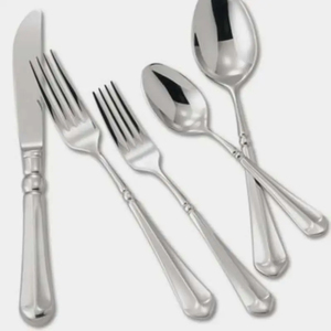 Juego de cubiertos pulidos de plata de primera calidad con diseño elegante, perfecto para uso doméstico, comedor fino y decoración de eventos - Product Image 1