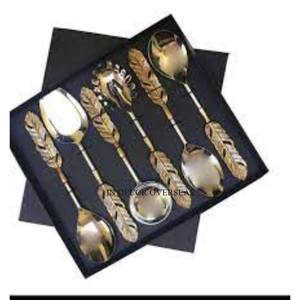 Nuevo patrón, llegada, Metal Superior de calidad, juego de cubiertos chapados en oro de alta calidad, accesorios de cubiertos, suministros de la India - Product Image 2