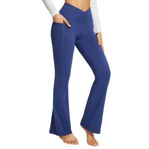 Pantalon de yoga pour femmes personnalisé très demandé avec conception de taille respirante pantalon évasé de style sportif emballage personnalisé décontracté - Product Image 1